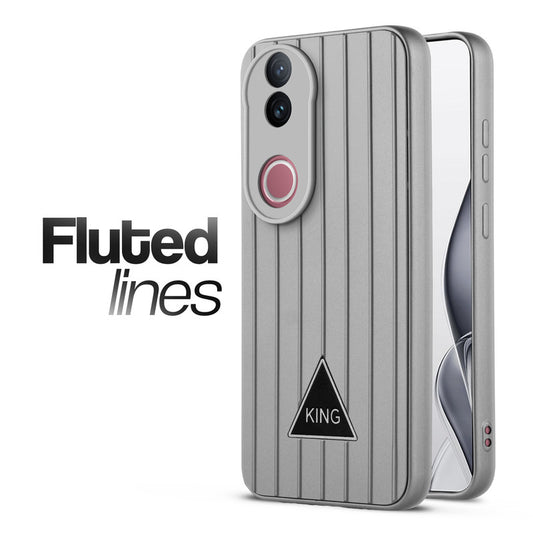 Glossy Matte Line Texture Back Cover for Vivo V50e 5G