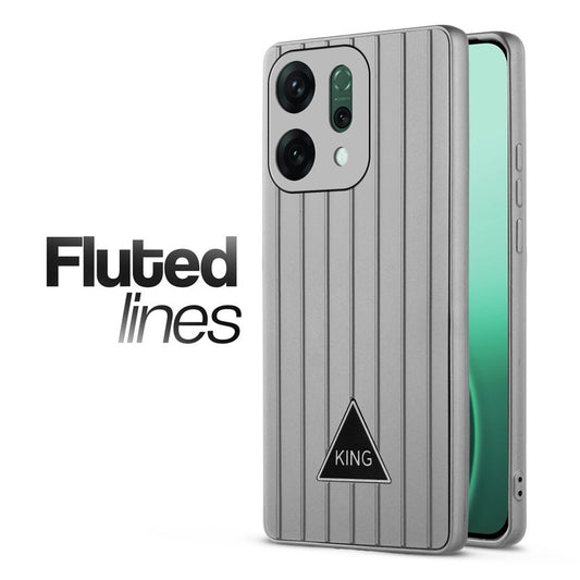 Glossy Matte Line Texture Back Cover for Oppo Reno 14 Pro 5G