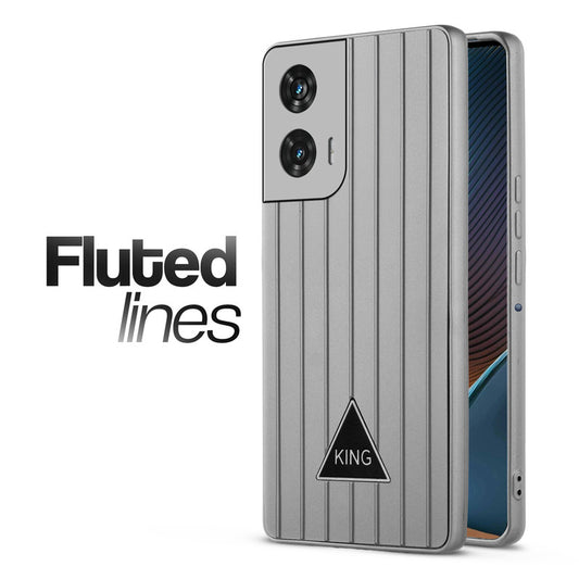 Glossy Matte Line Texture Back Cover for Motorola Moto Edge 50 Fusion 5G