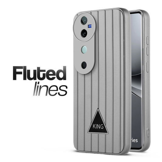 Glossy Matte Line Texture Back Cover for Vivo V40 Pro 5G