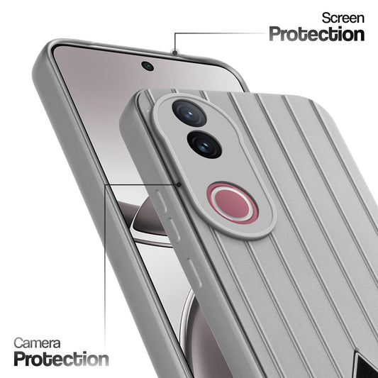 Glossy Matte Line Texture Back Cover for Vivo V50 5G