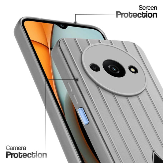 Glossy Matte Line Texture Back Cover for Redmi A3 2024