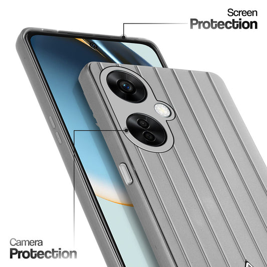 Glossy Matte Line Texture Back Cover for OnePlus Nord CE 3 Lite 5G