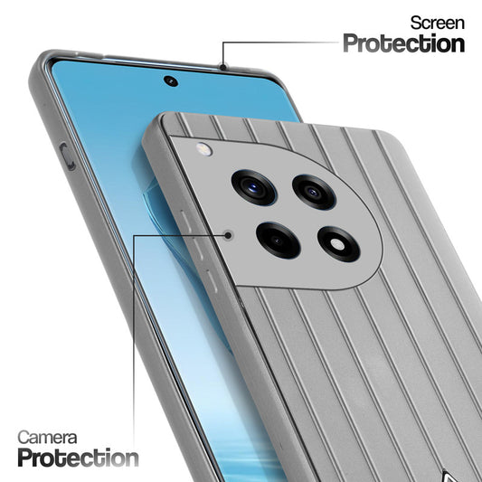 Glossy Matte Line Texture Back Cover for OnePlus 12R 5G