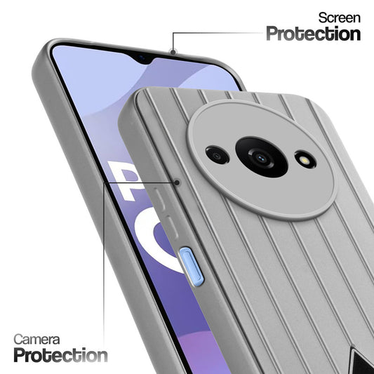 Glossy Matte Line Texture Back Cover for Poco C61