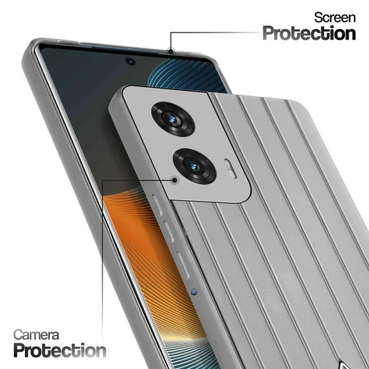 Glossy Matte Line Texture Back Cover for Motorola Moto Edge 50 Fusion 5G