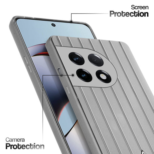 Glossy Matte Line Texture Back Cover for OnePlus 11R 5G