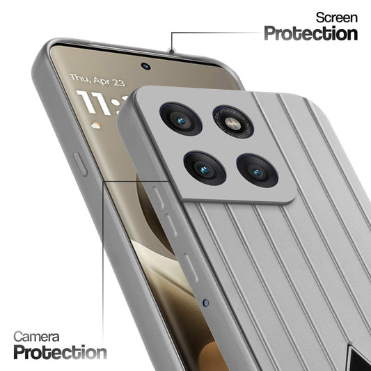 Glossy Matte Line Texture Back Cover for Motorola Moto Edge 60 Pro 5G