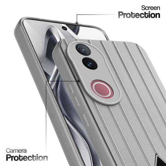 Glossy Matte Line Texture Back Cover for Vivo V50e 5G