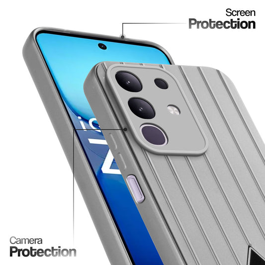 Glossy Matte Line Texture Back Cover for iQOO Z10x 5G