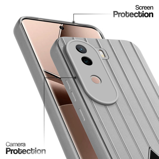 Glossy Matte Line Texture Back Cover for Vivo V40e 5G