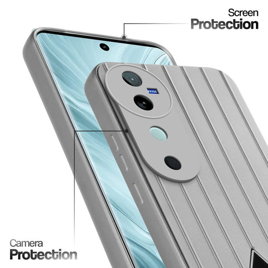 Glossy Matte Line Texture Back Cover for Vivo V40 5G