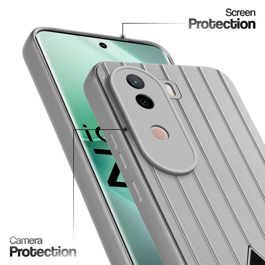 Glossy Matte Line Texture Back Cover for iQOO Z9s 5G