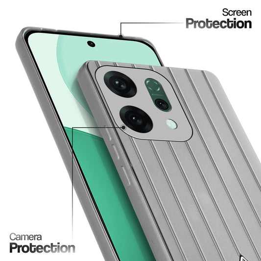 Glossy Matte Line Texture Back Cover for Oppo Reno 14 Pro 5G