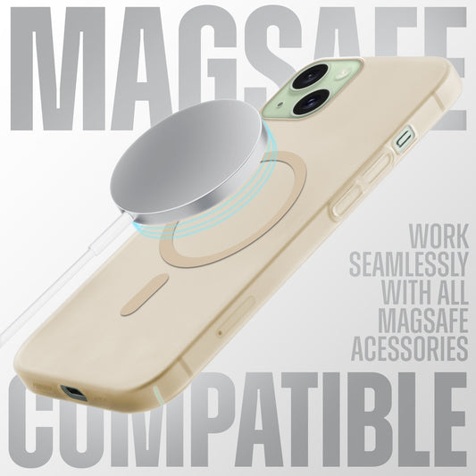 Sleek Frosted Matte Hard Back With MagSafe Compatible Back Case for  Apple iPhone 15