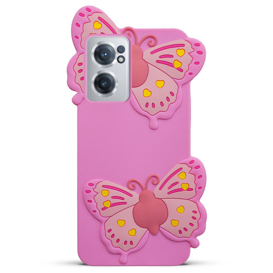 3D Vibrant Butterfly Silicone Phone Case For OnePlus Nord CE 2 5G