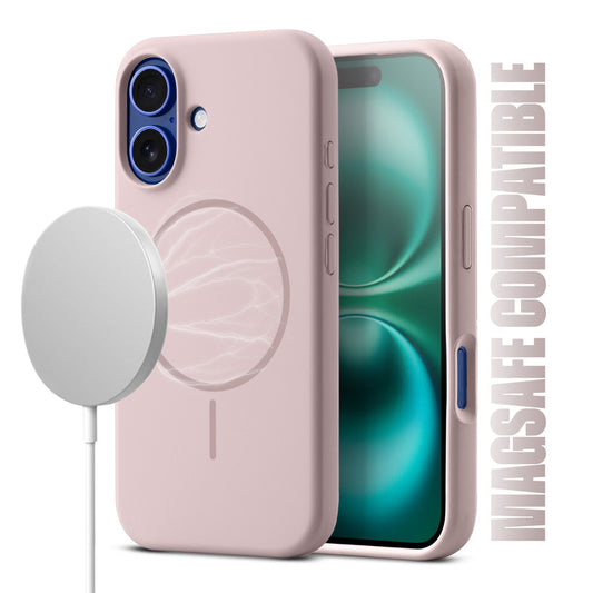 Liquid Silicon With Microfiber Lining Back Case For Apple iPhone 16 Plus (MagSafe Compatible)