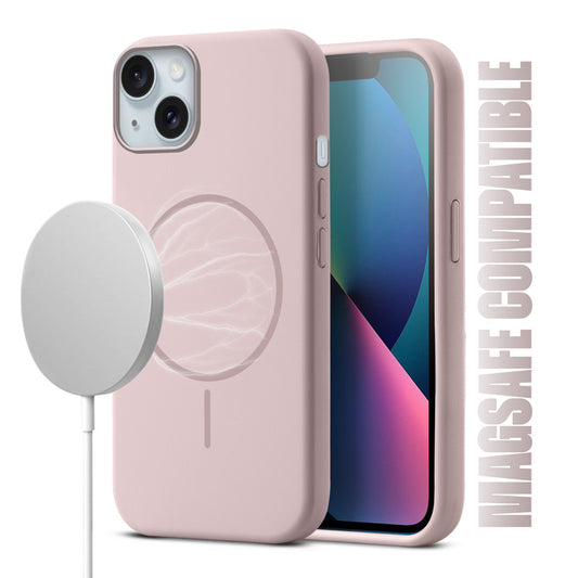 Liquid Silicon With Microfiber Lining Back Case For Apple iPhone 13 (MagSafe Compatible)