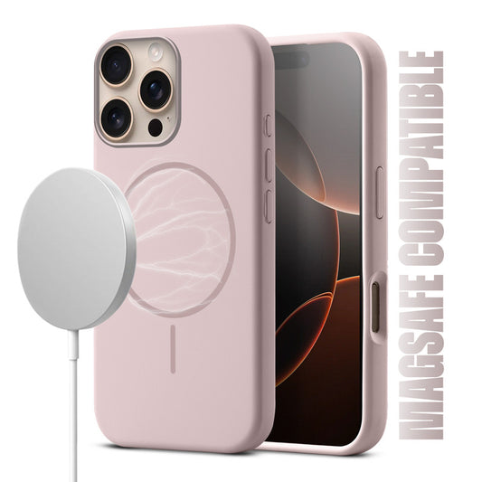 Liquid Silicon With Microfiber Lining Back Case For Apple iPhone 16 Pro (MagSafe Compatible)