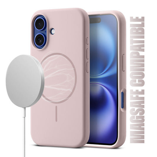 Liquid Silicon With Microfiber Lining Back Case For Apple iPhone 16 (MagSafe Compatible)
