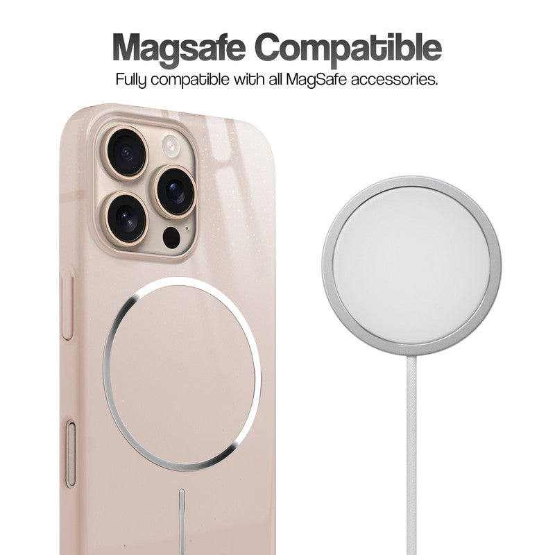 Smooth & Shiny Glossy Hard Back Cover Case For Apple iPhone 16 Pro With Wireless Charging Support Support