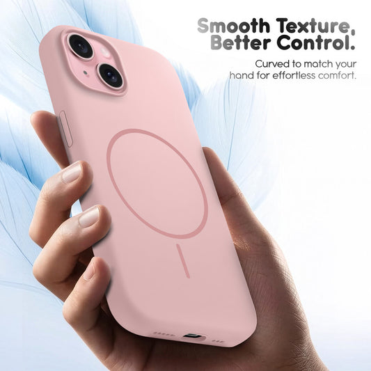 Cloud Feel Silicone Case for Apple iPhone 15 – Supports Wireless Charging