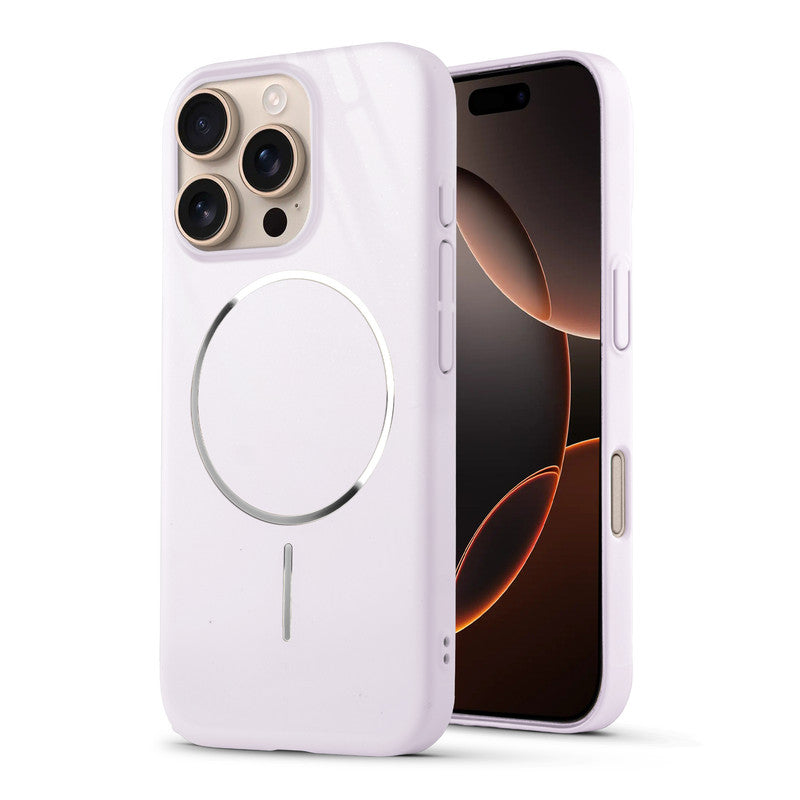 Smooth & Shiny Glossy Hard Back Cover Case For Apple iPhone 16 Pro With Wireless Charging Support Support
