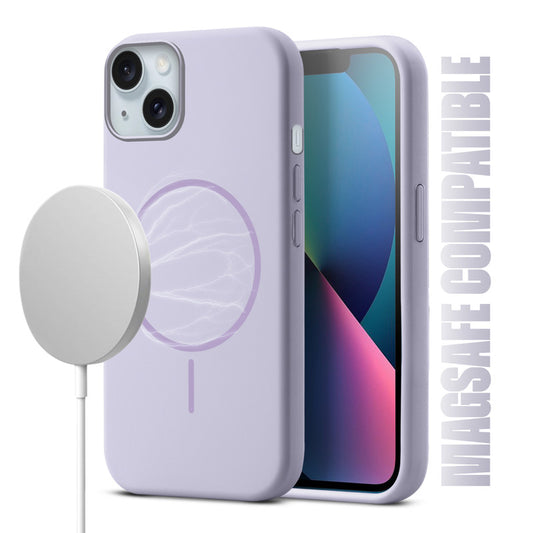 Liquid Silicon With Microfiber Lining Back Case For Apple iPhone 13 (MagSafe Compatible)
