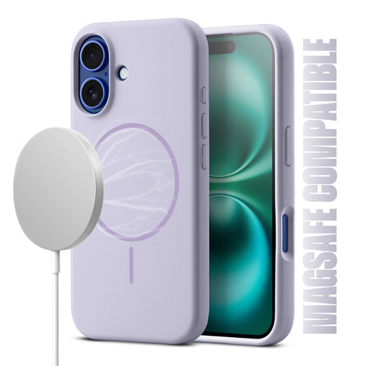Liquid Silicon With Microfiber Lining Back Case For Apple iPhone 16 Plus (MagSafe Compatible)