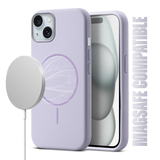 Liquid Silicon With Microfiber Lining Back Case For Apple iPhone 15 (MagSafe Compatible)