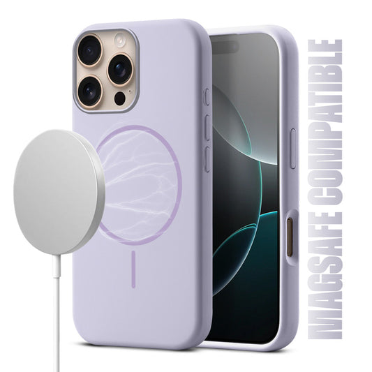 Liquid Silicon With Microfiber Lining Back Case For Apple iPhone 16 Pro Max (MagSafe Compatible)