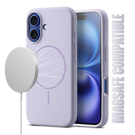 Liquid Silicon With Microfiber Lining Back Case For Apple iPhone 16 (MagSafe Compatible)