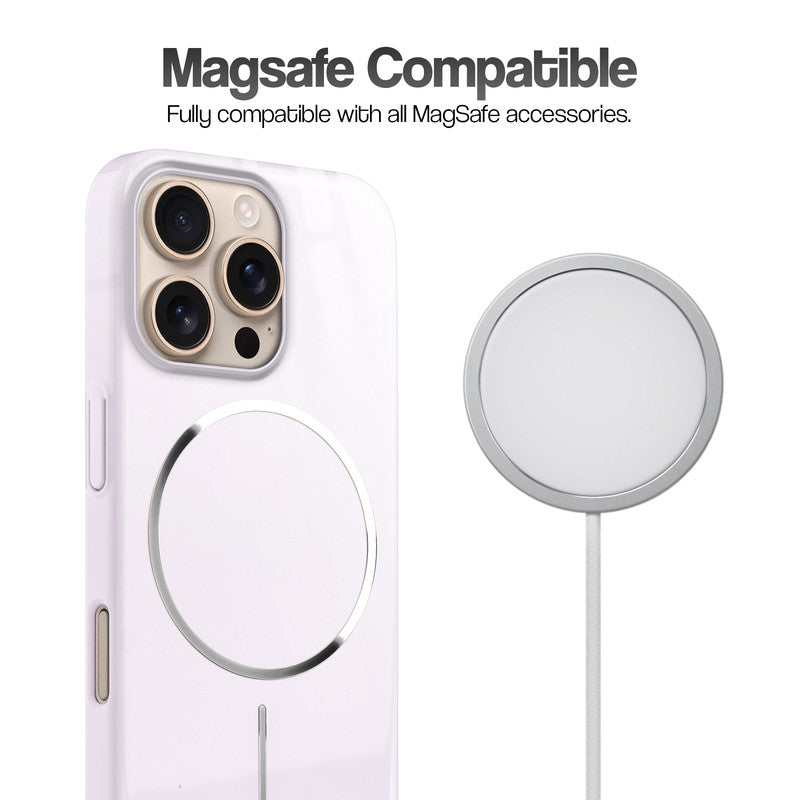Smooth & Shiny Glossy Hard Back Cover Case For Apple iPhone 16 Pro With Wireless Charging Support Support