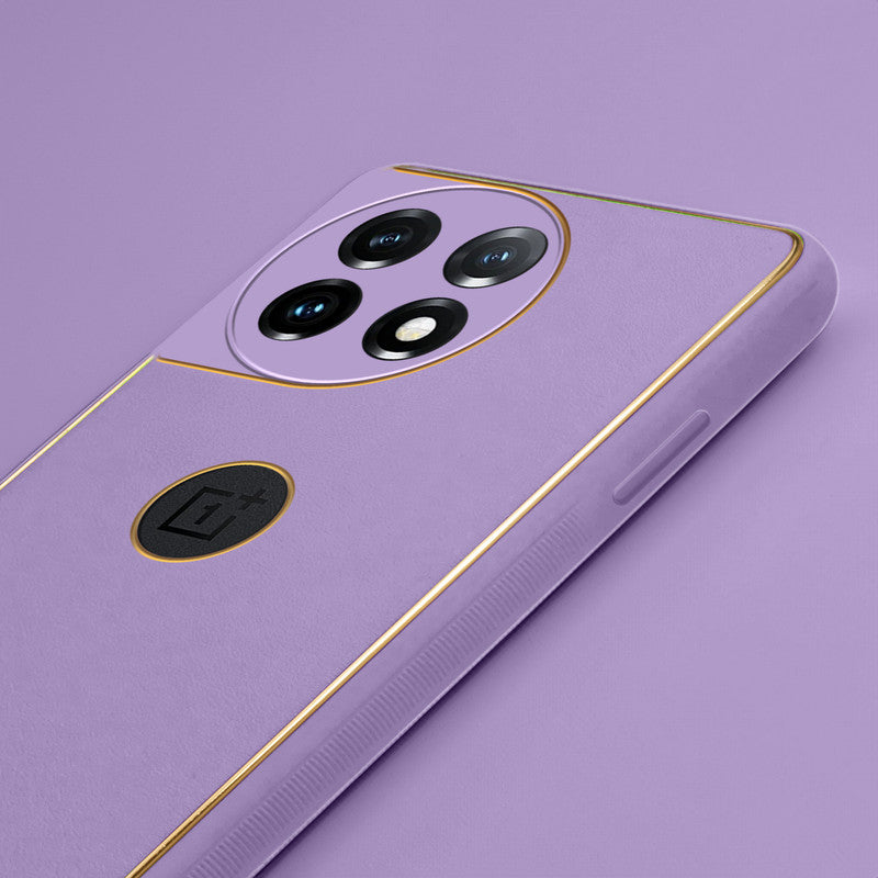 Electroplated Frame Leather Back Cover for OnePlus 11 5G
