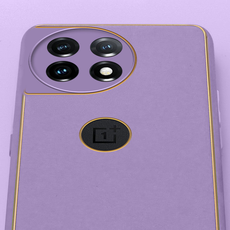 Electroplated Frame Leather Back Cover for OnePlus 11 5G