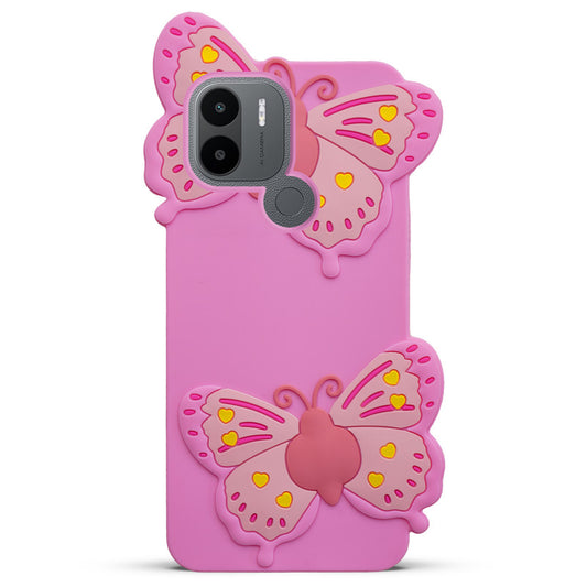 3D Vibrant Butterfly Silicone Phone Case For Redmi A1 Plus