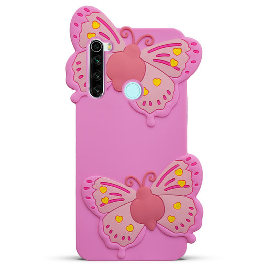 3D Vibrant Butterfly Silicone Phone Case For Redmi Note 8