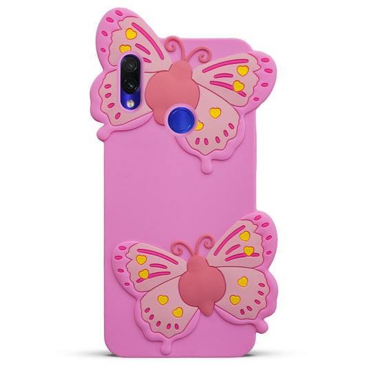 3D Vibrant Butterfly Silicone Phone Case For Redmi Note 7