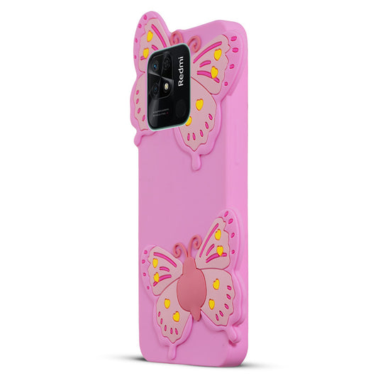 3D Vibrant Butterfly Silicone Phone Case For Redmi 10C