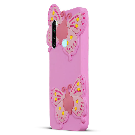 3D Vibrant Butterfly Silicone Phone Case For Redmi Note 8