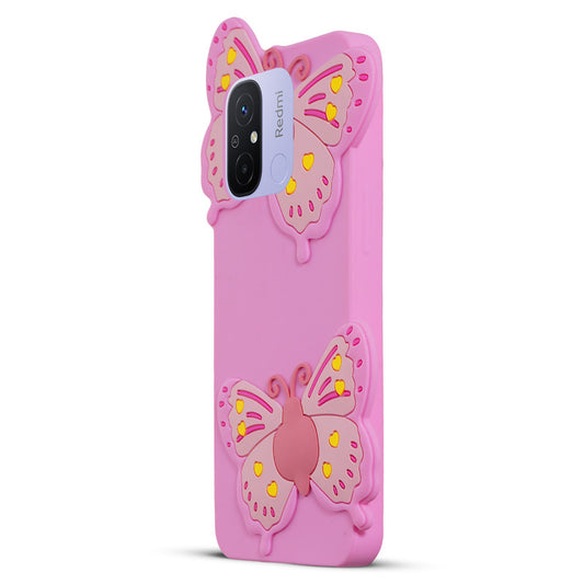 3D Vibrant Butterfly Silicone Phone Case For Redmi 12C