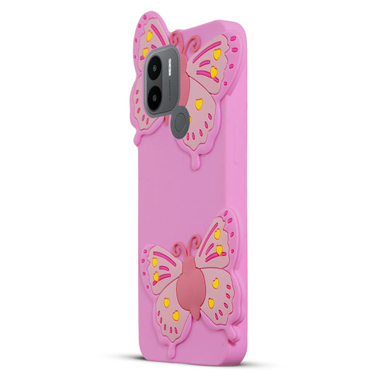 3D Vibrant Butterfly Silicone Phone Case For Redmi A1 Plus