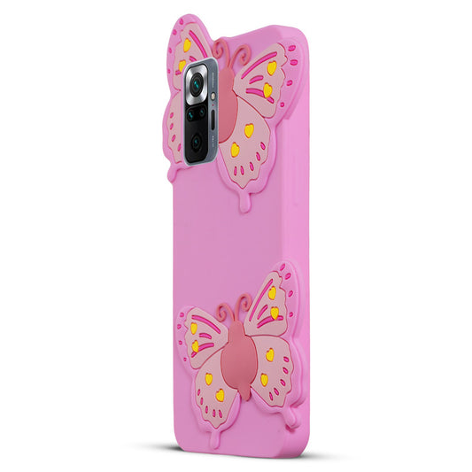 3D Vibrant Butterfly Silicone Phone Case For Redmi Note 10 Pro