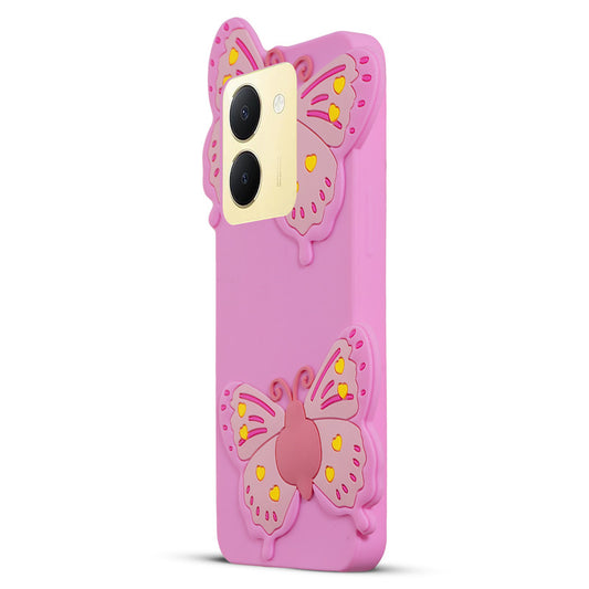 3D Vibrant Butterfly Silicone Phone Case For Vivo Y36 4G