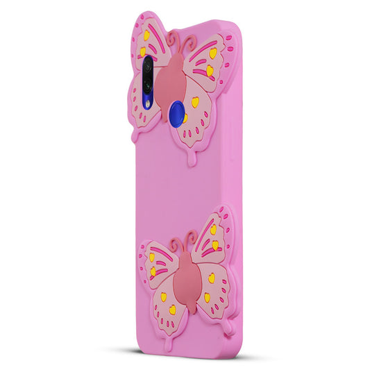 3D Vibrant Butterfly Silicone Phone Case For Redmi Note 7