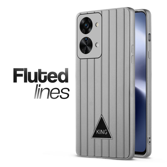 Glossy Matte Line Texture Back Cover for OnePlus Nord 2T 5G