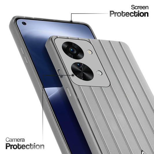 Glossy Matte Line Texture Back Cover for OnePlus Nord 2T 5G