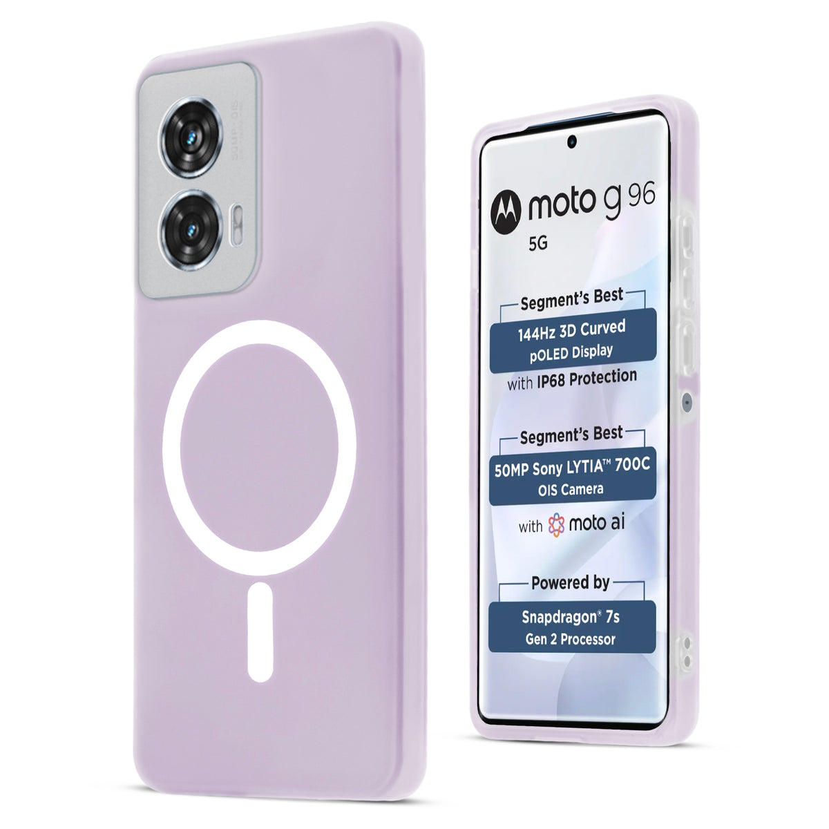 Classic Matte Silicone Back Case for Motorola Moto G96 5G