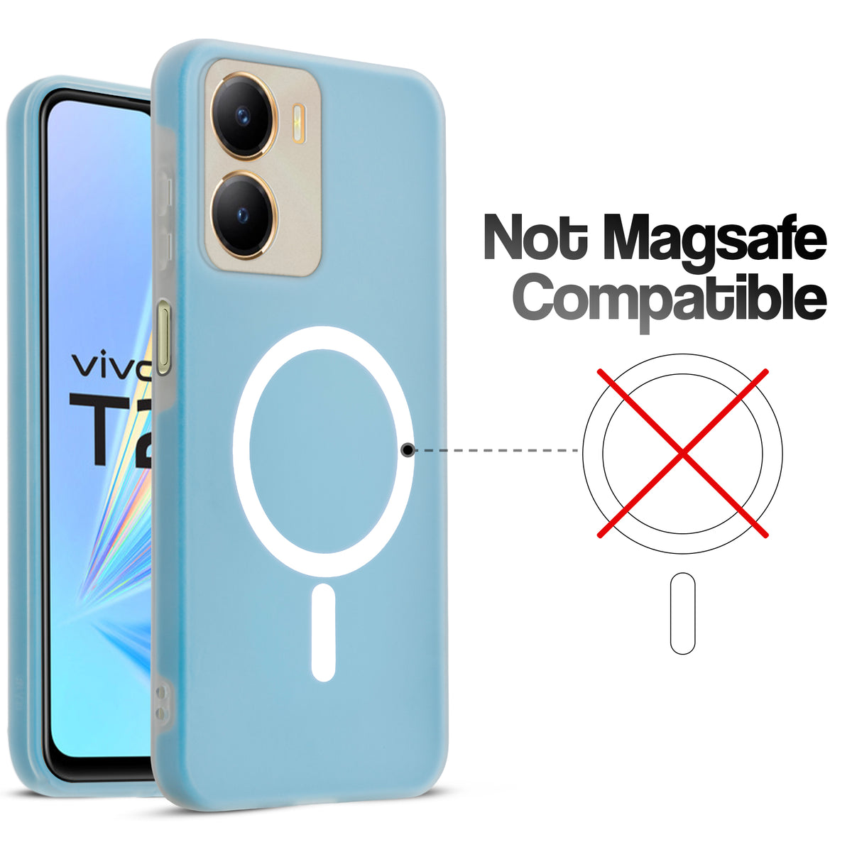 Classic Matte Silicone Back Case for Vivo T2x 5G