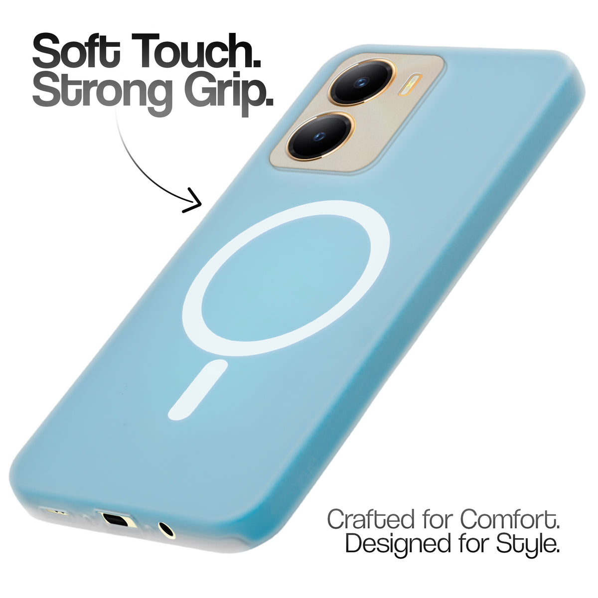 Classic Matte Silicone Back Case for Vivo T2x 5G